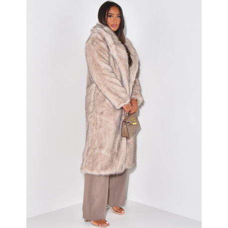Manteau oversize à fourrure premium