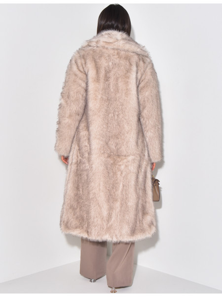 Manteau oversize à fourrure premium