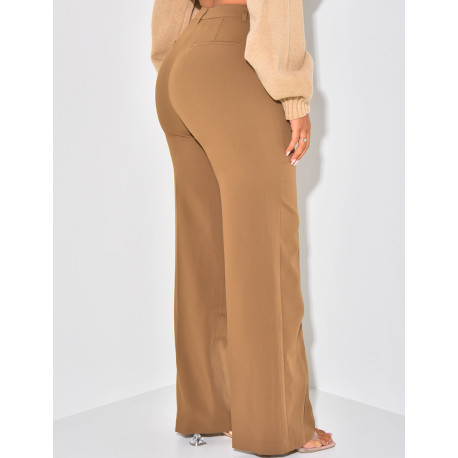 Gerade geschnittene Schneiderhose in melierter Optik.