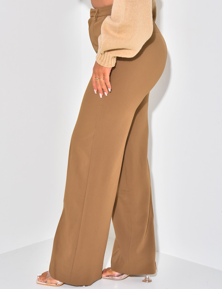 Gerade geschnittene Schneiderhose in melierter Optik.