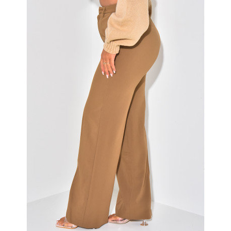 Gerade geschnittene Schneiderhose in melierter Optik.