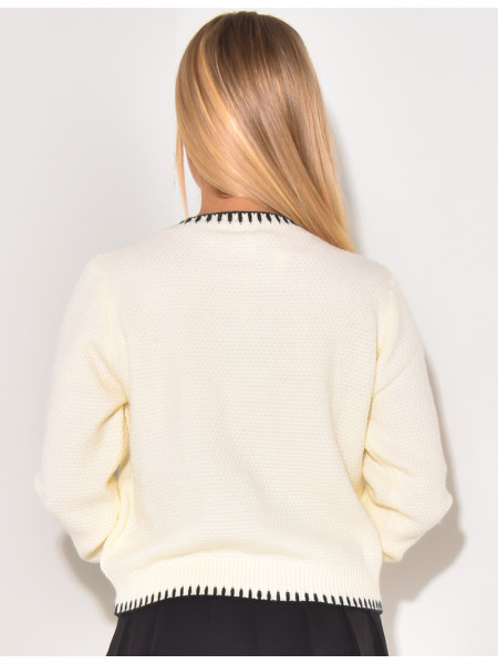 Gilet en laine à broderies