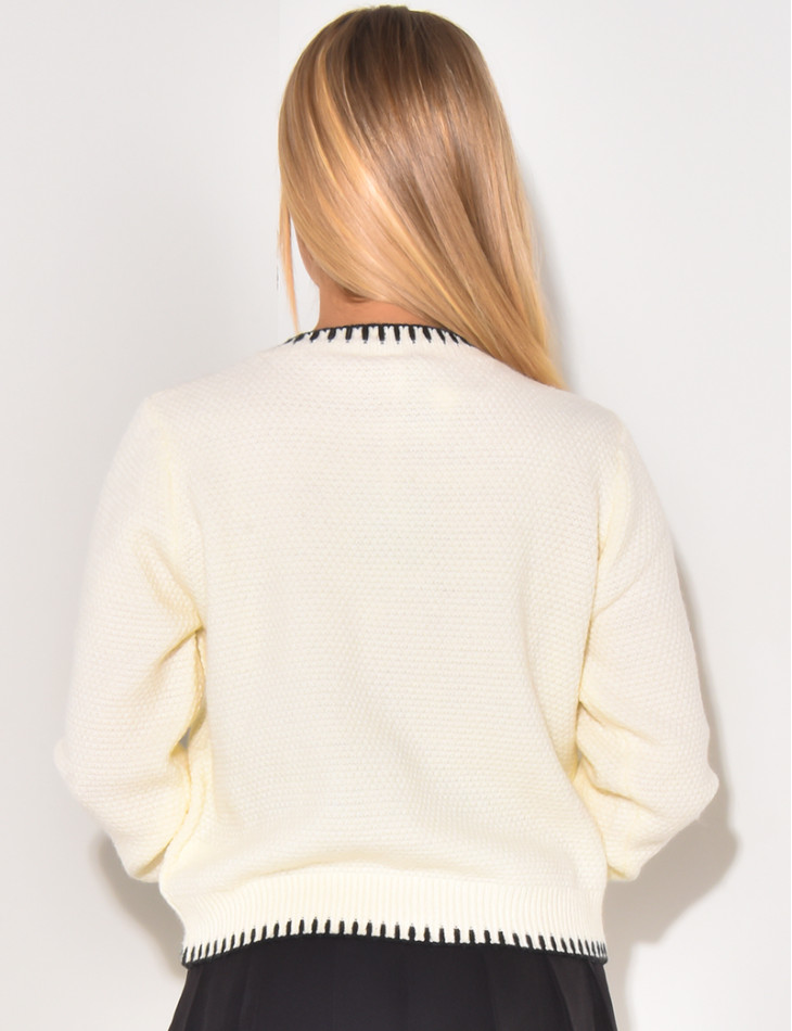 Gilet en laine à broderies