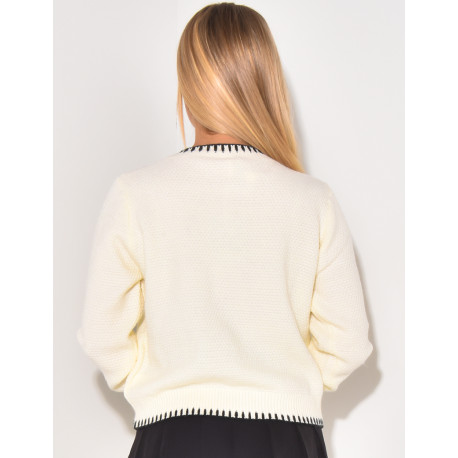 Gilet en laine à broderies