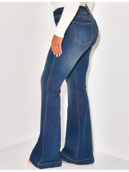 High waist & flare jeans with belt
