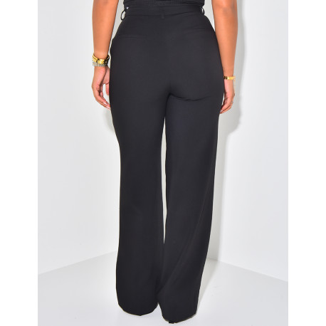 Gerade geschnittene Schneiderhose in melierter Optik.