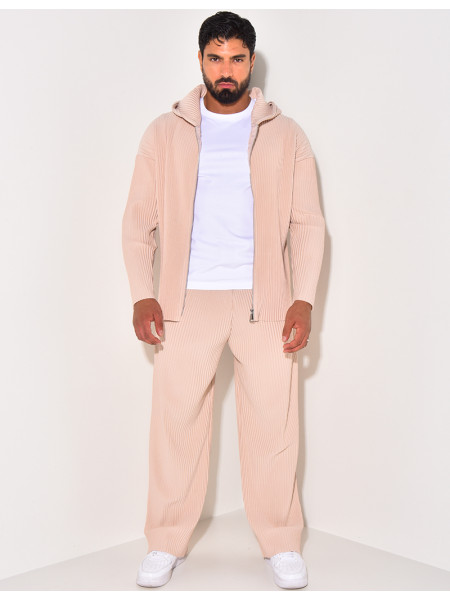 Ensemble gilet et pantalon plissés