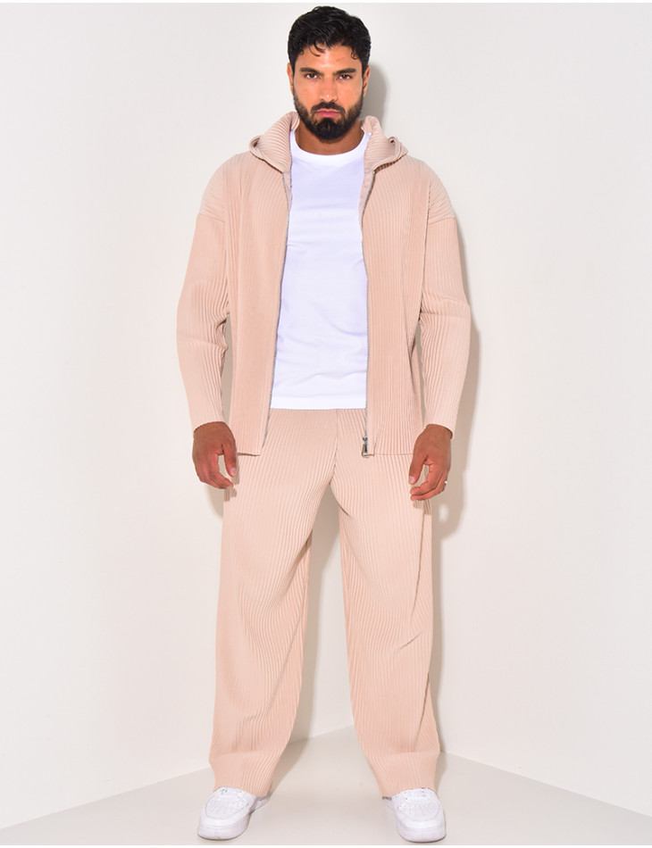 Ensemble gilet et pantalon plissés