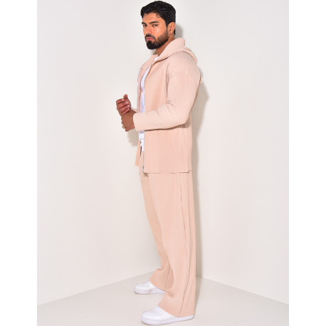 Ensemble gilet et pantalon plissés