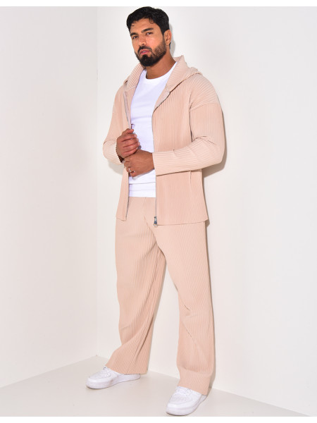 Ensemble gilet et pantalon plissés