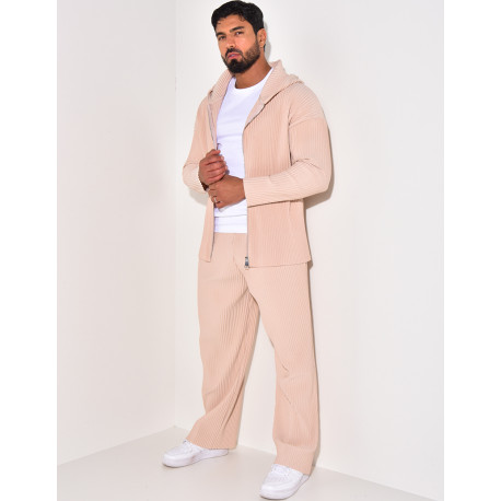 Ensemble gilet et pantalon plissés