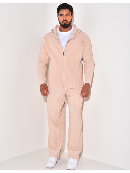 Ensemble gilet et pantalon plissés