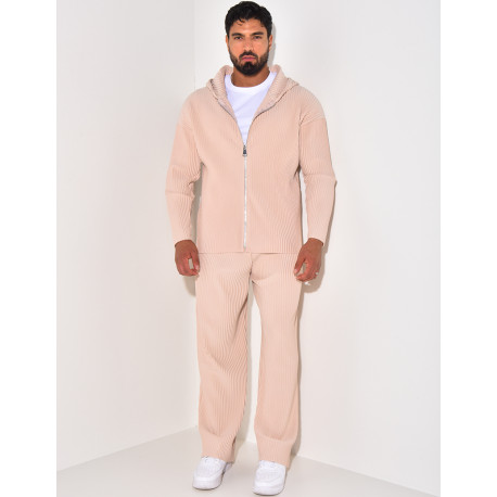 Ensemble gilet et pantalon plissés