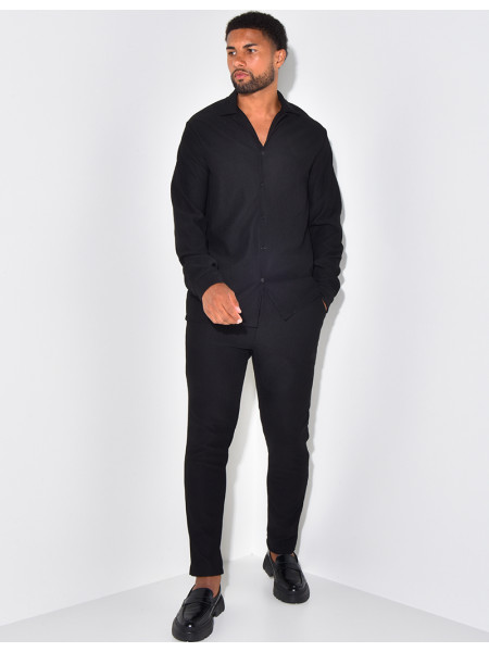 Set aus Plissee-Hose und -Hemd