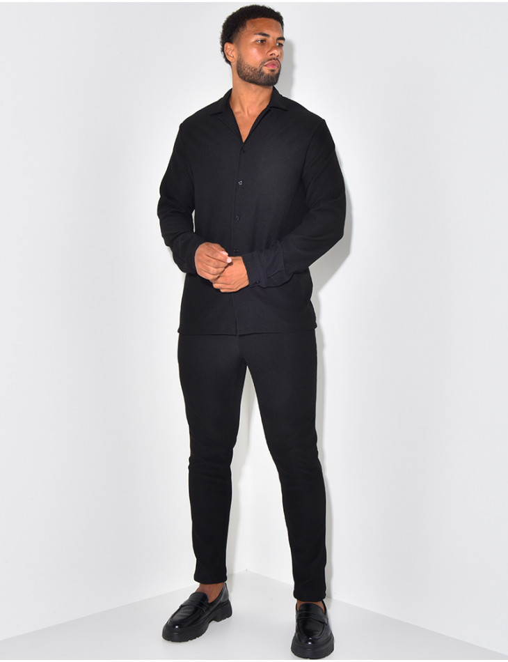 Pleated trousers and shirt set