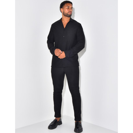 Pleated trousers and shirt set