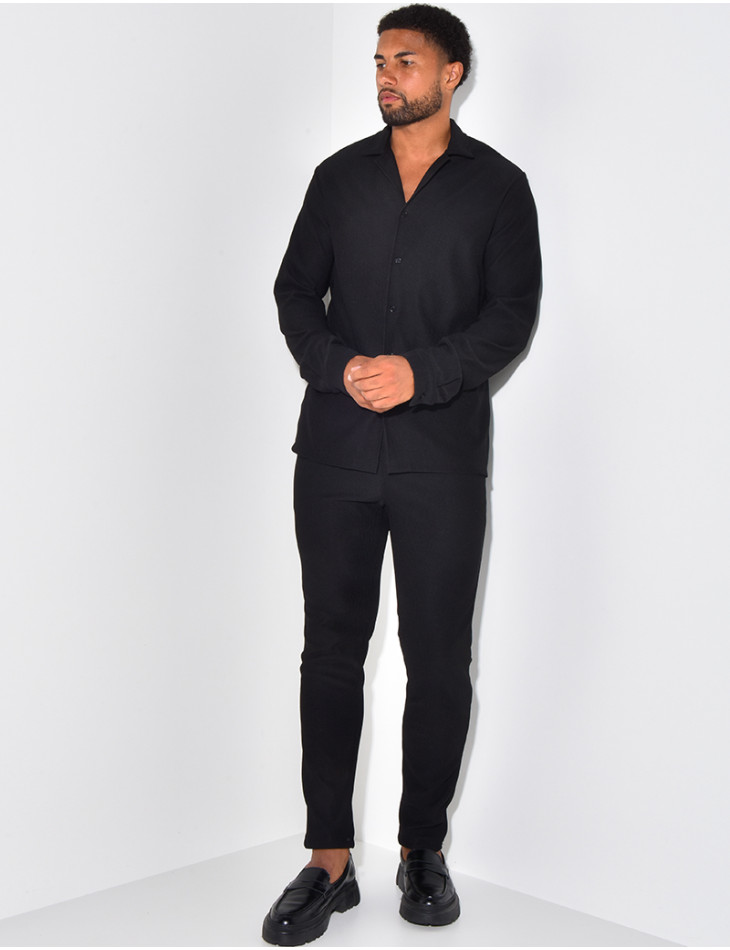 Set aus Plissee-Hose und -Hemd