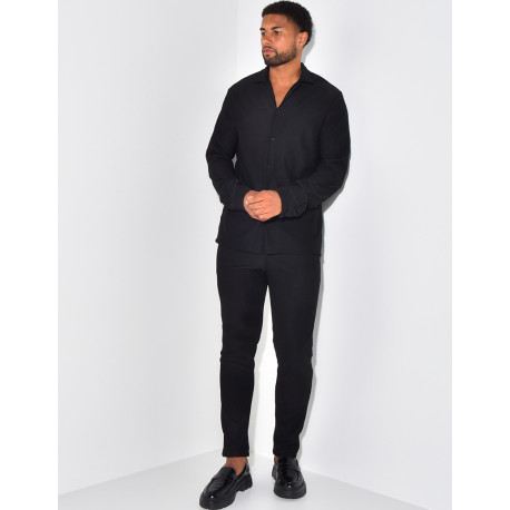 Set aus Plissee-Hose und -Hemd