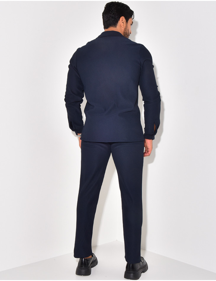 Ensemble pantalon et chemise plissés