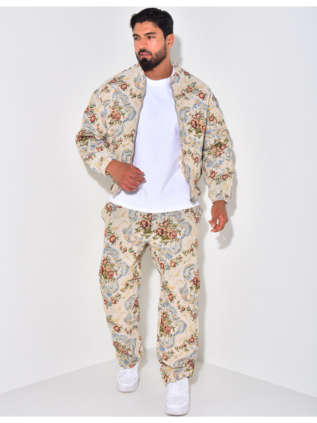 Ensemble à fleurs texturé