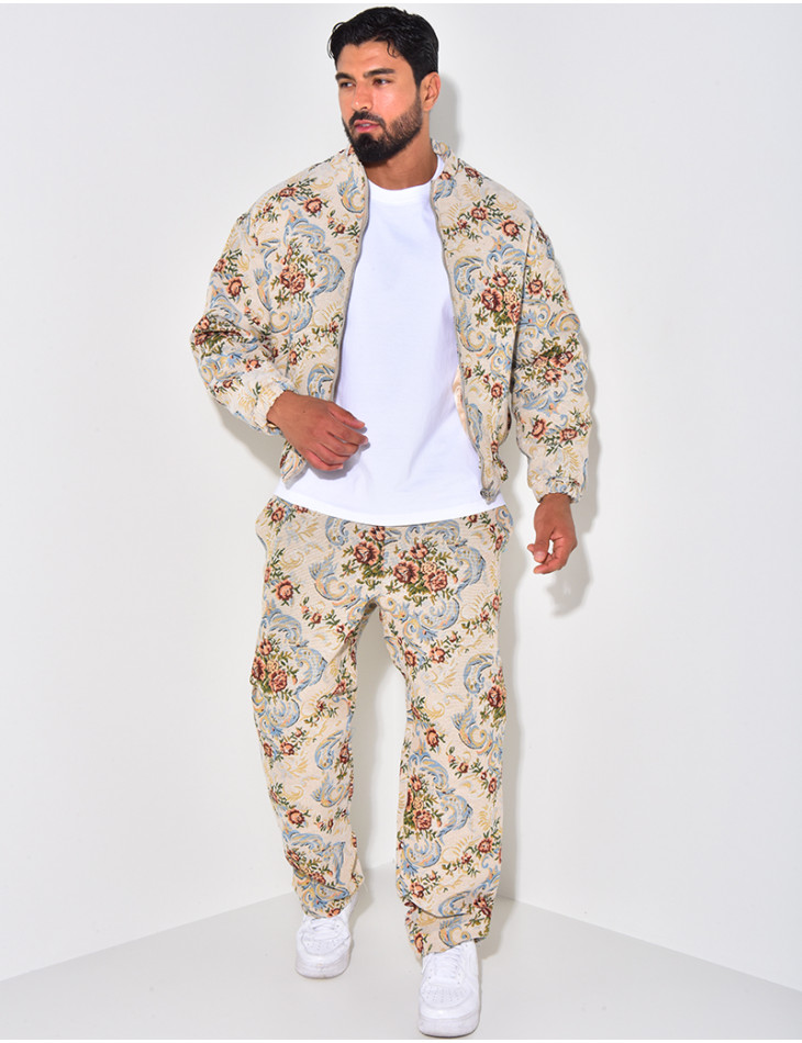 Ensemble à fleurs texturé