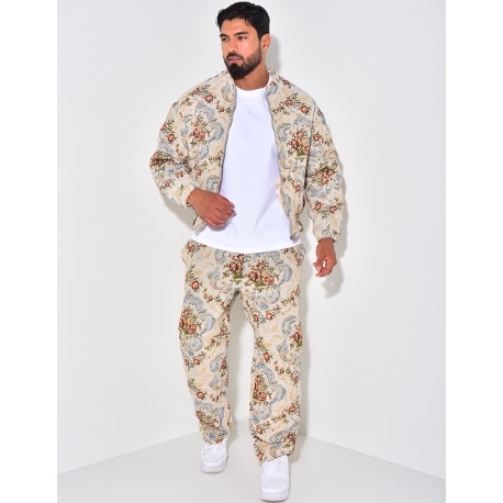 Ensemble à fleurs texturé