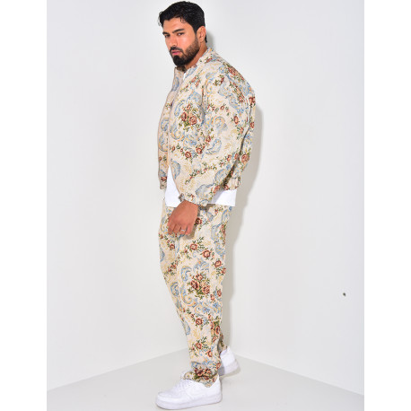 Ensemble à fleurs texturé