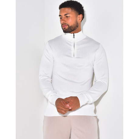 Feiner Pullover Kragen mit Reißverschluss