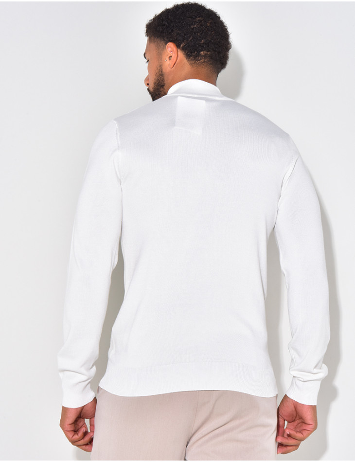 Pull fin col à fermeture éclaire