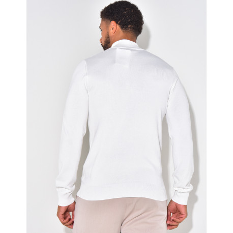 Pull fin col à fermeture éclaire