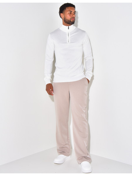 Pull fin col à fermeture éclaire