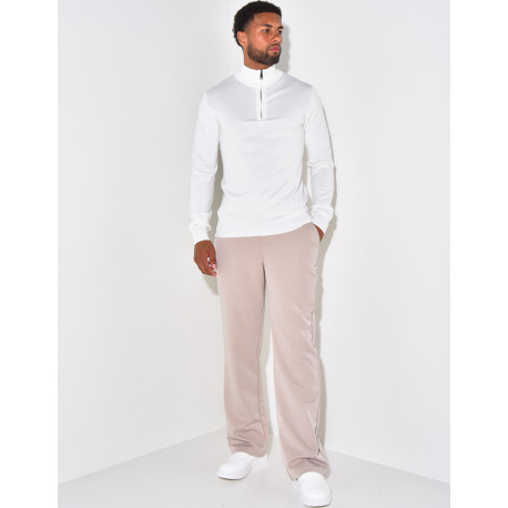 Pull fin col à fermeture éclaire