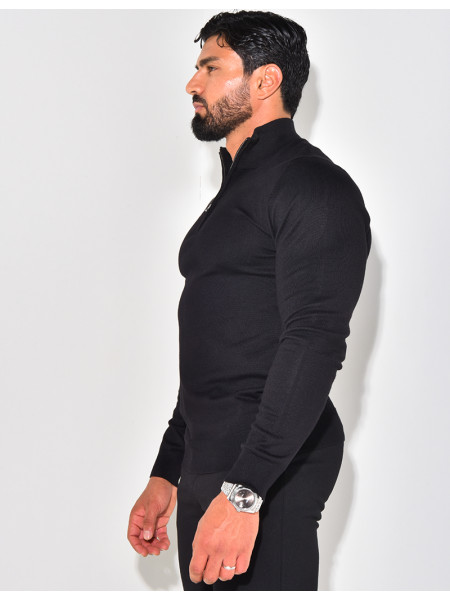 Feiner Pullover Kragen mit Reißverschluss