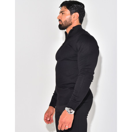 Feiner Pullover Kragen mit Reißverschluss