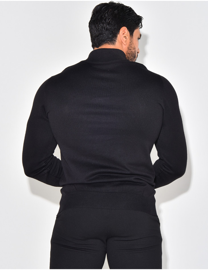 Feiner Pullover Kragen mit Reißverschluss