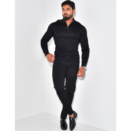 Feiner Pullover Kragen mit Reißverschluss