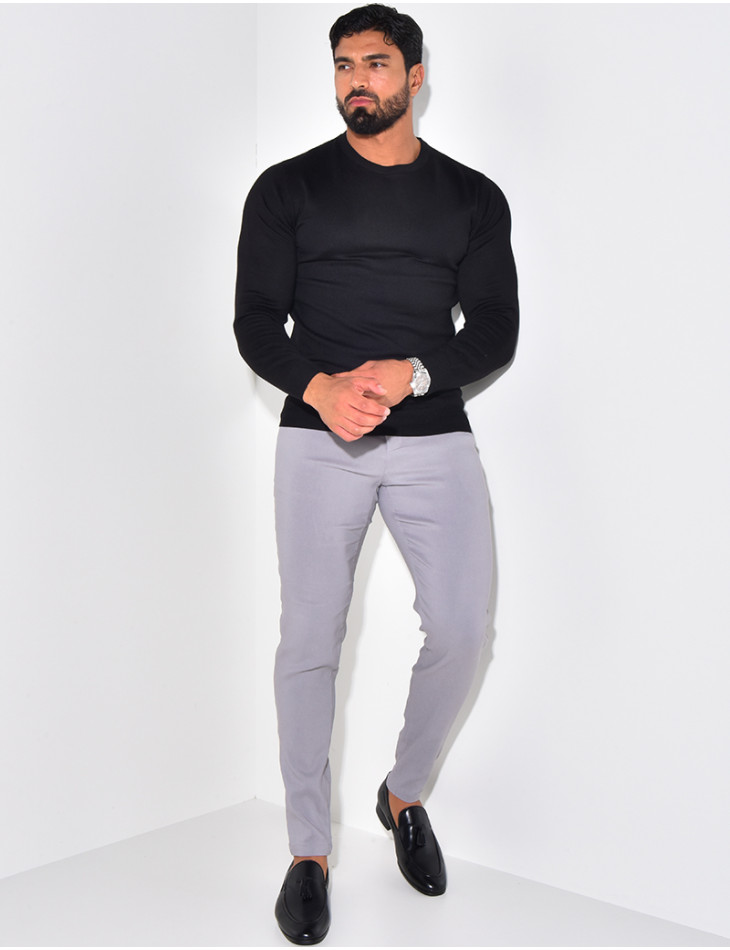 Pull fin col rond