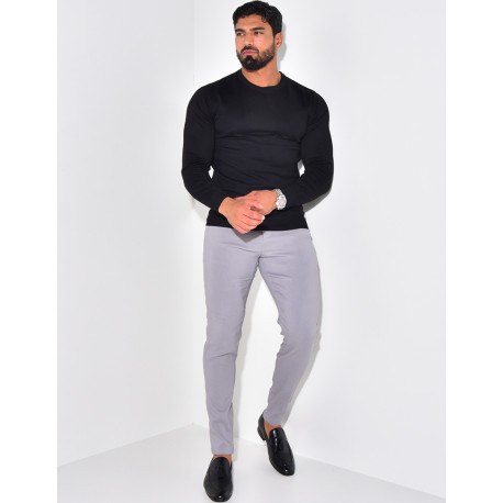 Pull fin col rond