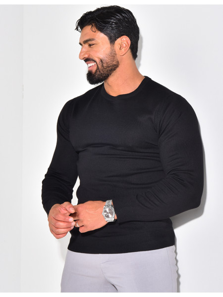 Pull fin col rond