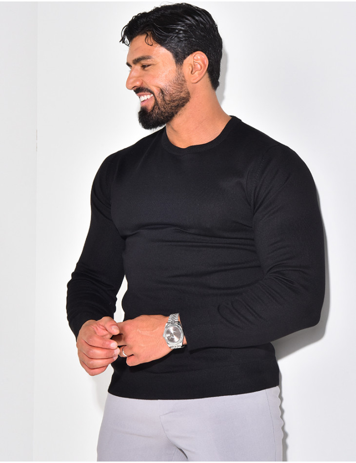 Pull fin col rond