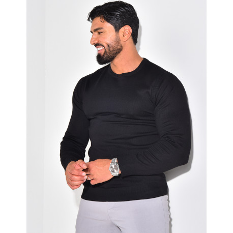 Pull fin col rond