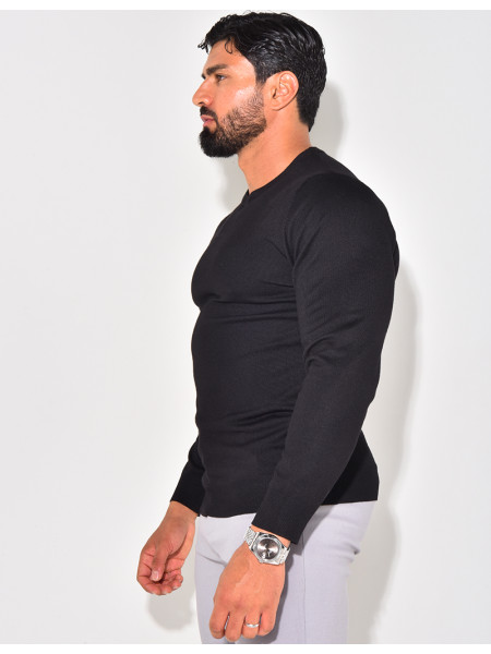 Pull fin col rond