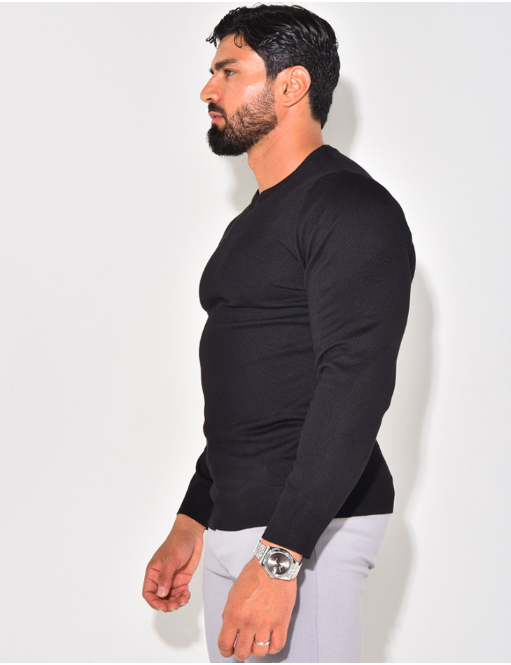 Pull fin col rond