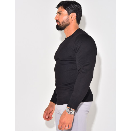 Pull fin col rond