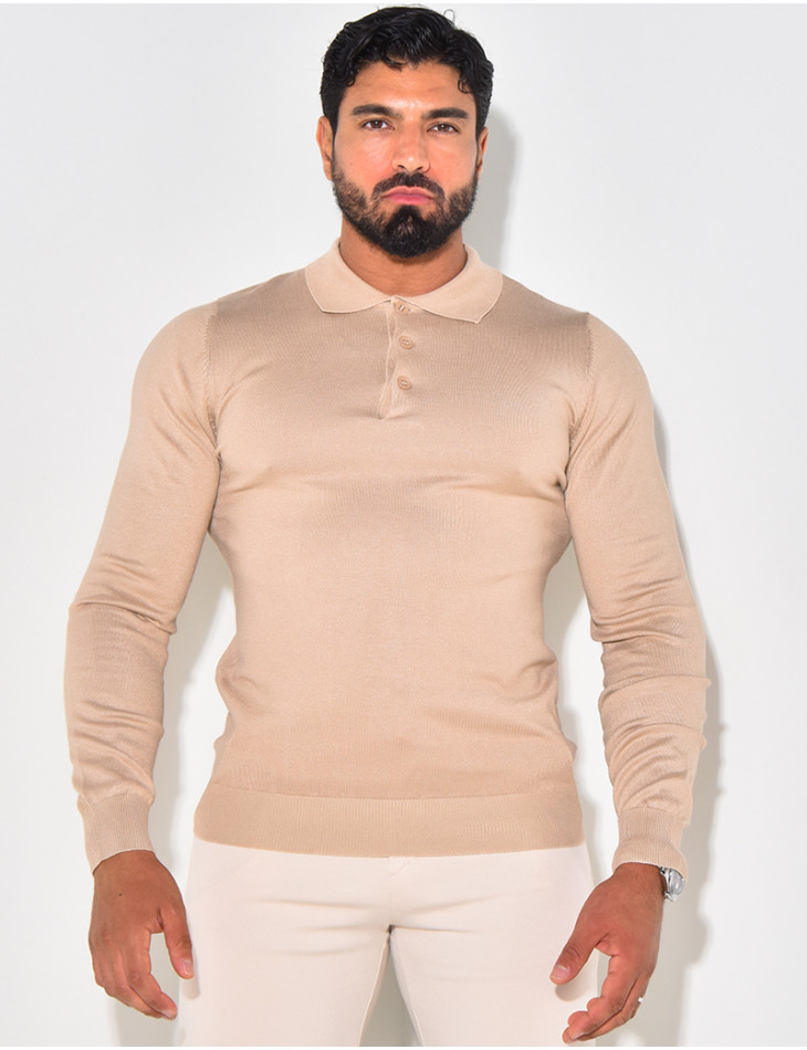 Geripptes Poloshirt