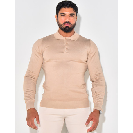 Geripptes Poloshirt