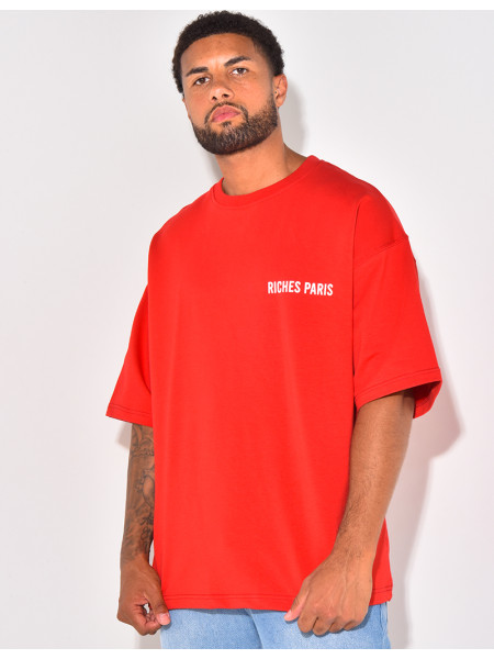 T-SHIRT RICHES PARIS ROT