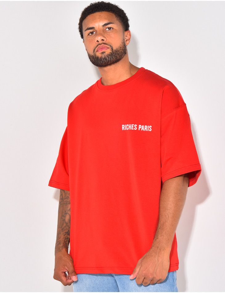 T-SHIRT RICHES PARIS ROT