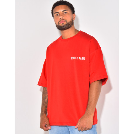 T-SHIRT RICHES PARIS ROT