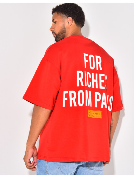 T-SHIRT RICHES PARIS ROT